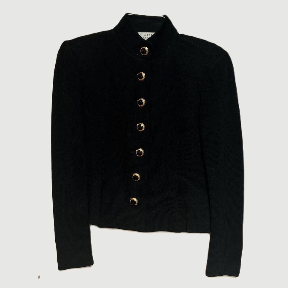 St. John black knit jacket size 4